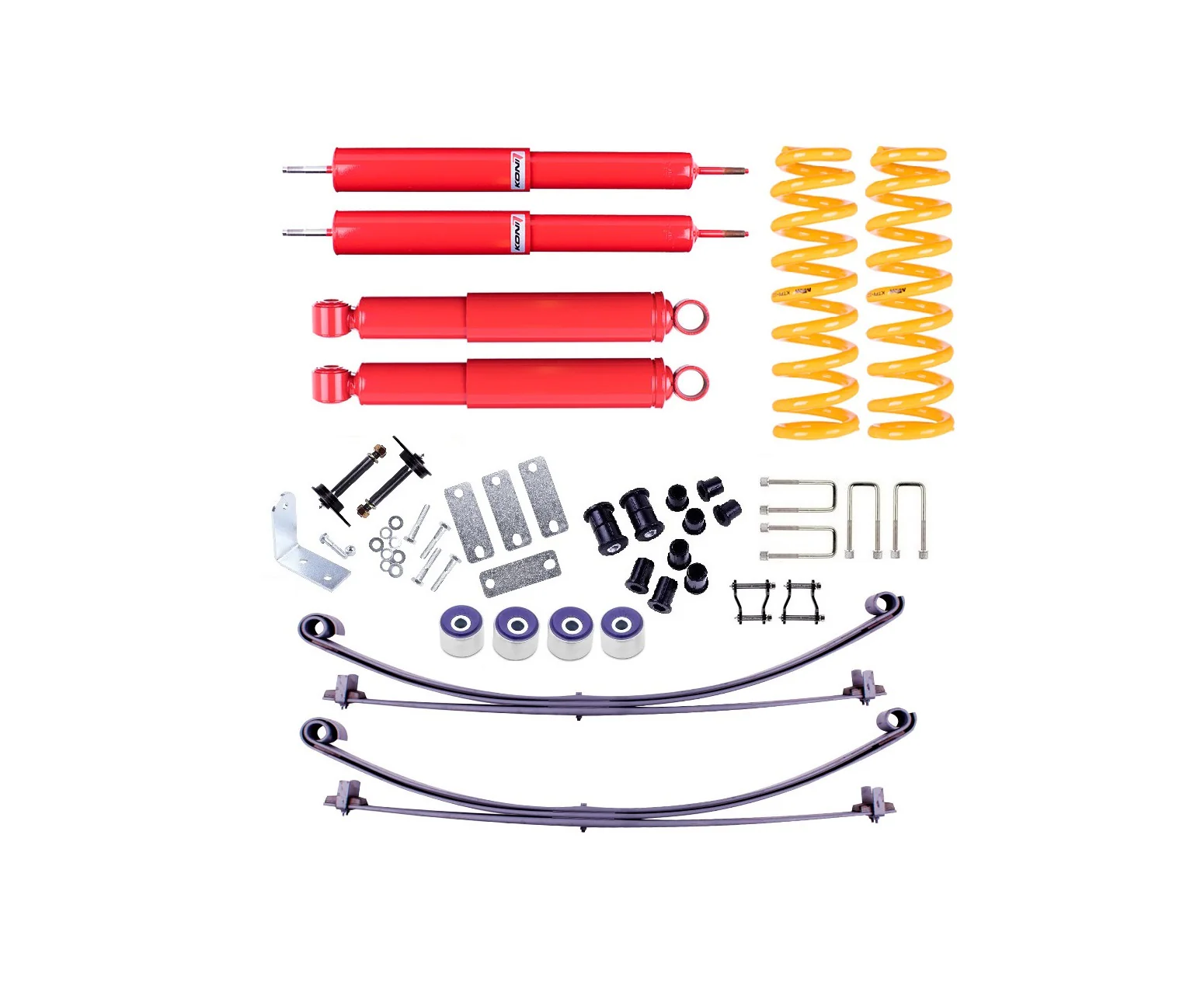 Toyota LandCruiser (1999-2006) 79 Series Single Cab Koni Comfort Kit with 82 Series Shocks and Parabolic Leaf Springs - LC 78 Series Troopy Series S/Cab Ute