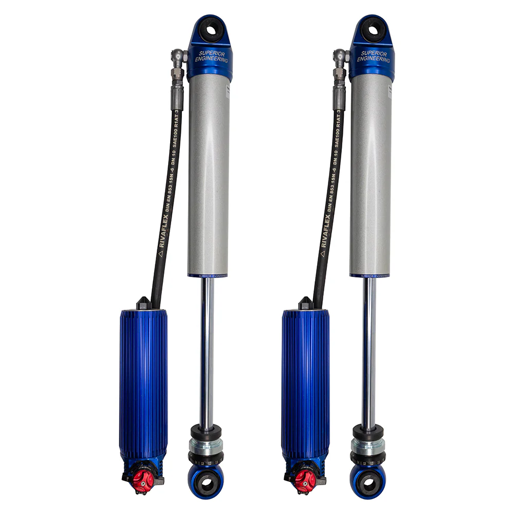 Nissan Patrol (1990-12/1997) Wagon LWB Petrol 3.0 & 4.2ltr Superior Engineering Superior 3 Way Adjustable 2.5 Monotube Remote Reservoir Shock Kit 3 Inch (75mm) Lift Rear Suitable for Nissan Patrol GQ/GU - TAR6-PAT-3-R