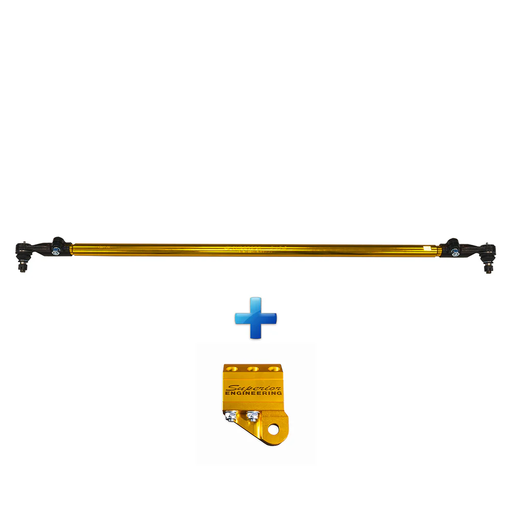 Nissan Patrol (2000-2016) Superior Engineering Superior 7075 - T6 Alloy Drag Link Solid Bar 0-3 Inch (0-75mm) Lift with Nissan Genuine Tie Rod Ends Suitable For Nissan Patrol GU 1/2000 On Wagon Adjustable - GUDLW-03-AL-NG