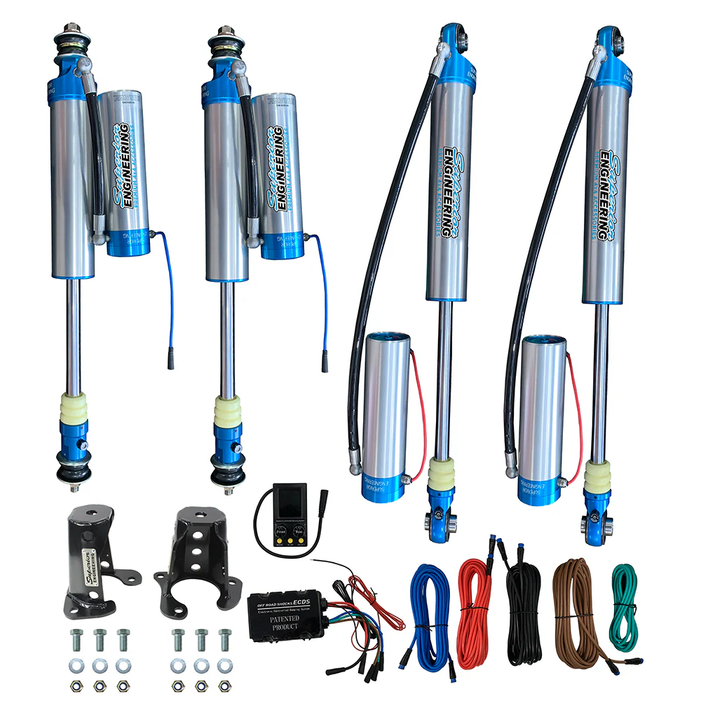 Nissan Patrol GU [2000 - 2016] Ute Coil Diesel 3ltr Superior Electric (ECDS) In Cab Adjustable 2.5 Monotube Remote Reservoir Shock Kit 6 Inch (150mm) Lift Suitable for Nissan Patrol GQ/GU (Kit) (Shock Kit Only) - SUPECDS-PAT-6