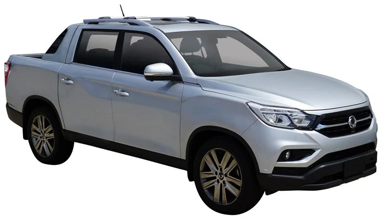 SsangYong Musso (2019-2023) 4 Door Ute 2019 - 2023 (Raised Rails) Aero RailBar Yakima Roof Rack