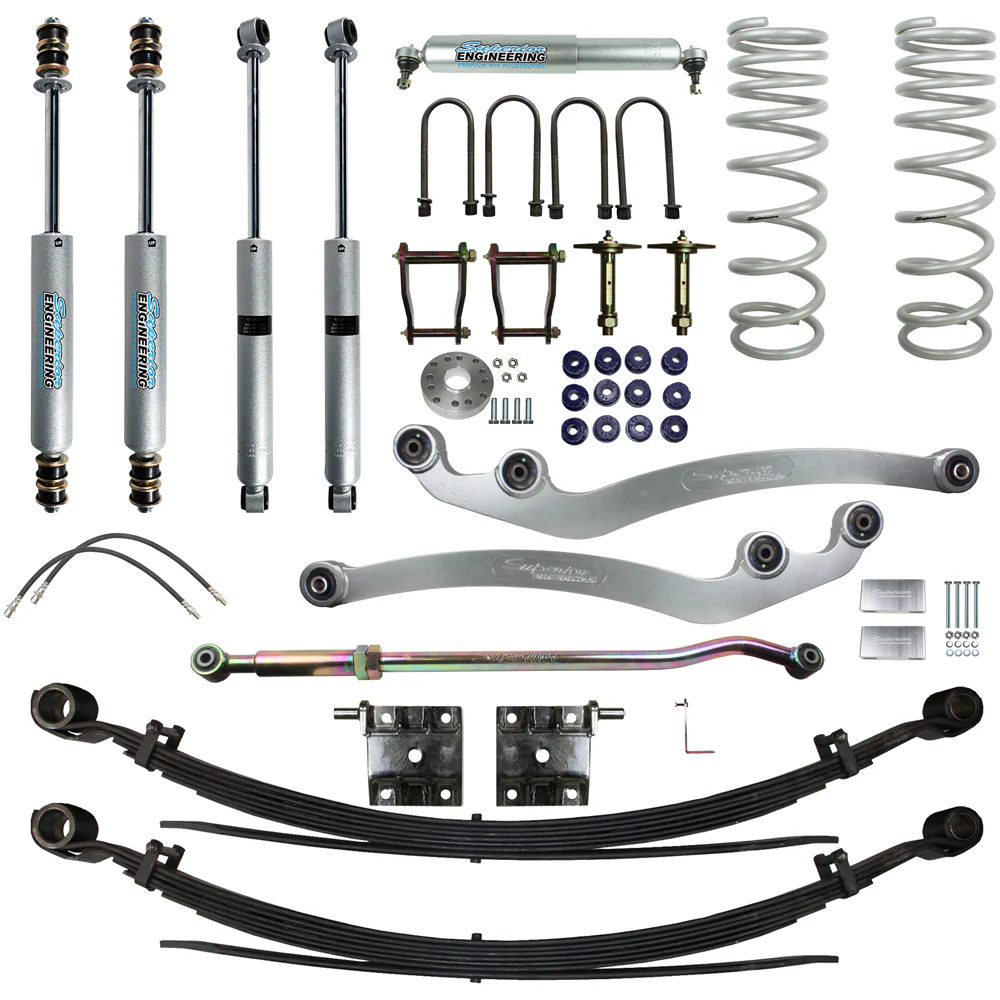 Toyota LandCruiser 78 Series [10/2022 - current] Troopy Diesel 2.8ltr TD Superior Engineering 4 Inch (100mm) Lift Kit Suitable For Toyota LandCruiser 78 Series 2023 on 2.8lt 4cyl - SUP-78G3-4-KIT-4INCH
